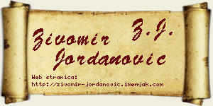 Živomir Jordanović vizit kartica